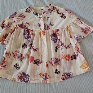 Free People Floral Blouse